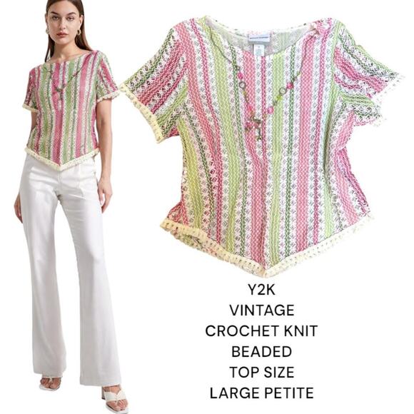 Adorable‎ pink and green crochet - Picture 1 of 5